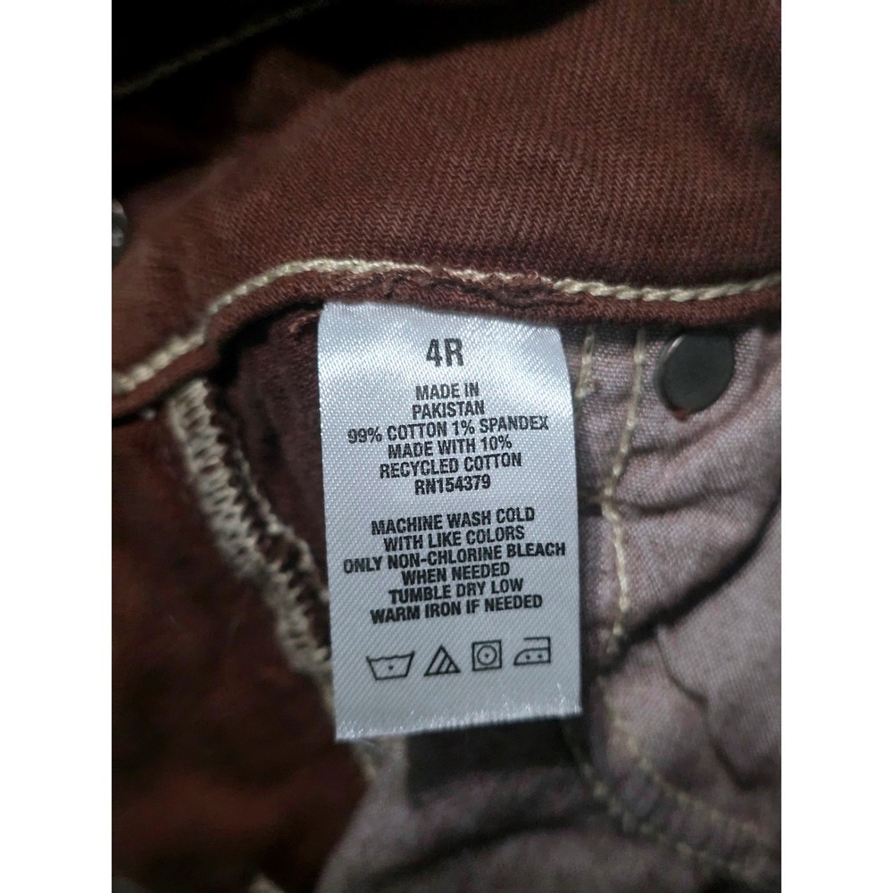 Aeropostale Womens Low Rise Flare Jeans Burgundy Brown Contrast Stitch 4R NEW - Picture 14 of 14